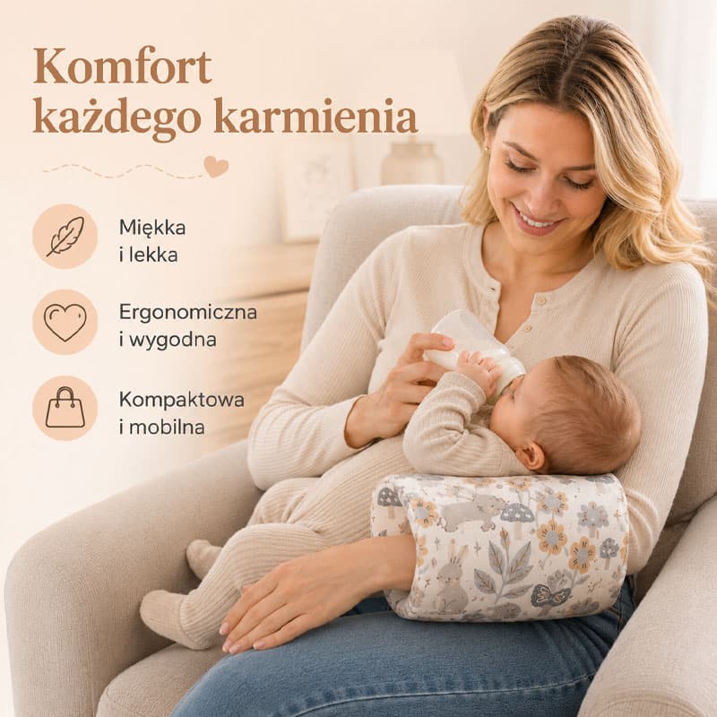 Tulmo - mufka do karmienia piersią z podparciem główki dziecka
